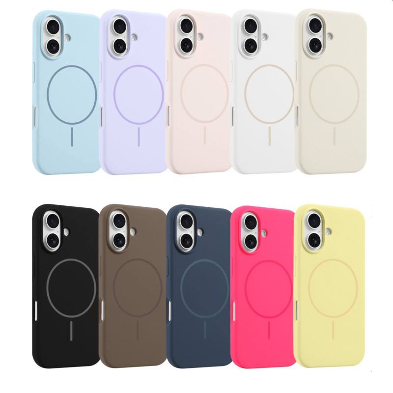 Valente Silicone Magnetic Back Case Compatible with iPhone 16 – Soft Touch Shockproof Protective Cover