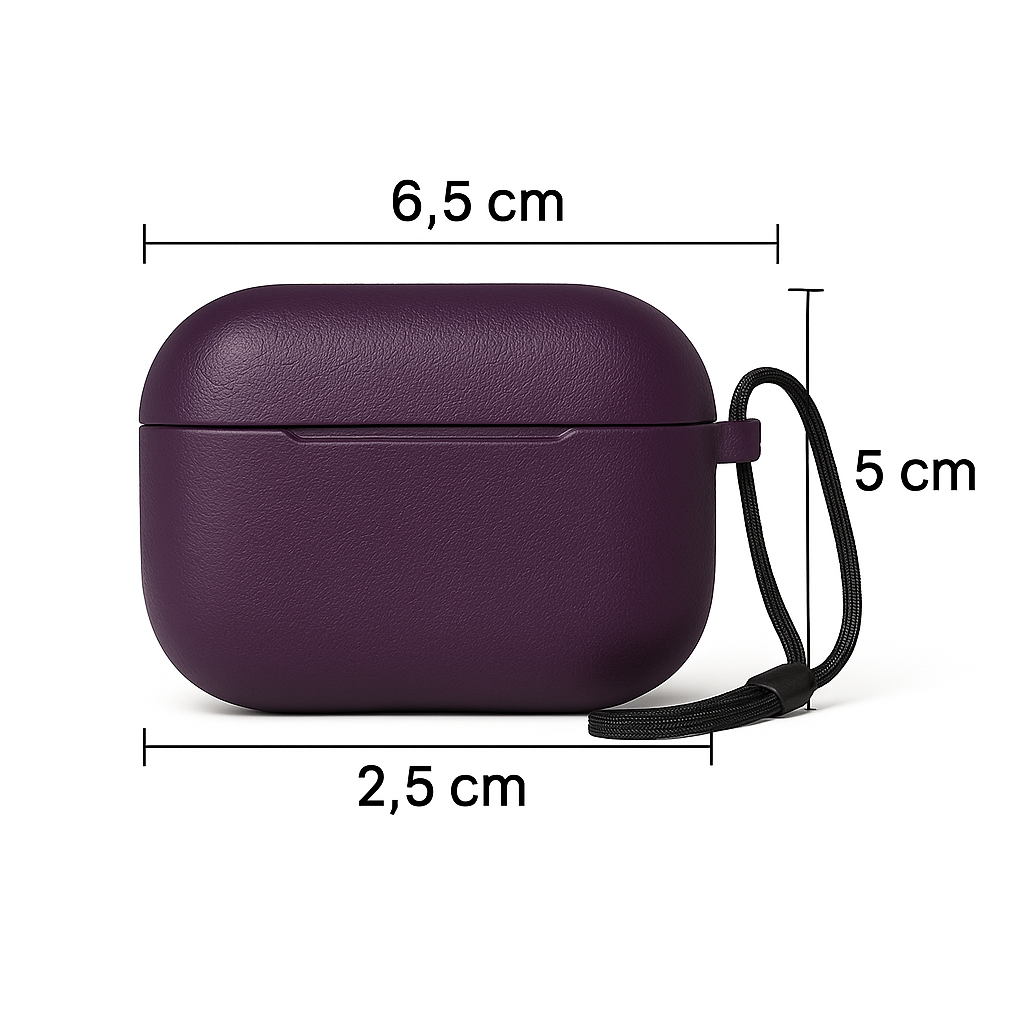 Valente Leather Case Compatible with Apple AirPods Pro 3 – Shockproof Protective Cover with Keychain