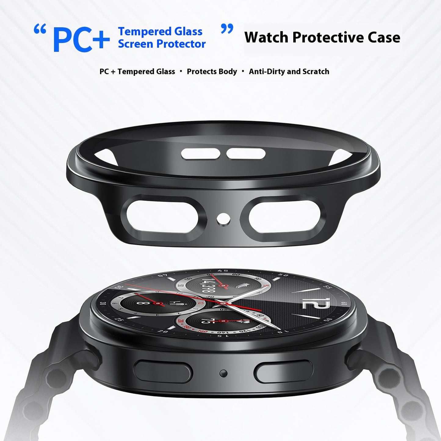 Valente Protective Case Compatible with Galaxy Watch 8 – Durable Hard PC Full Body Cover
