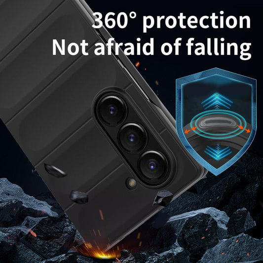 Valente Galaxy Z Fold 7 rugged case grey textured hinge compatible fold unfold