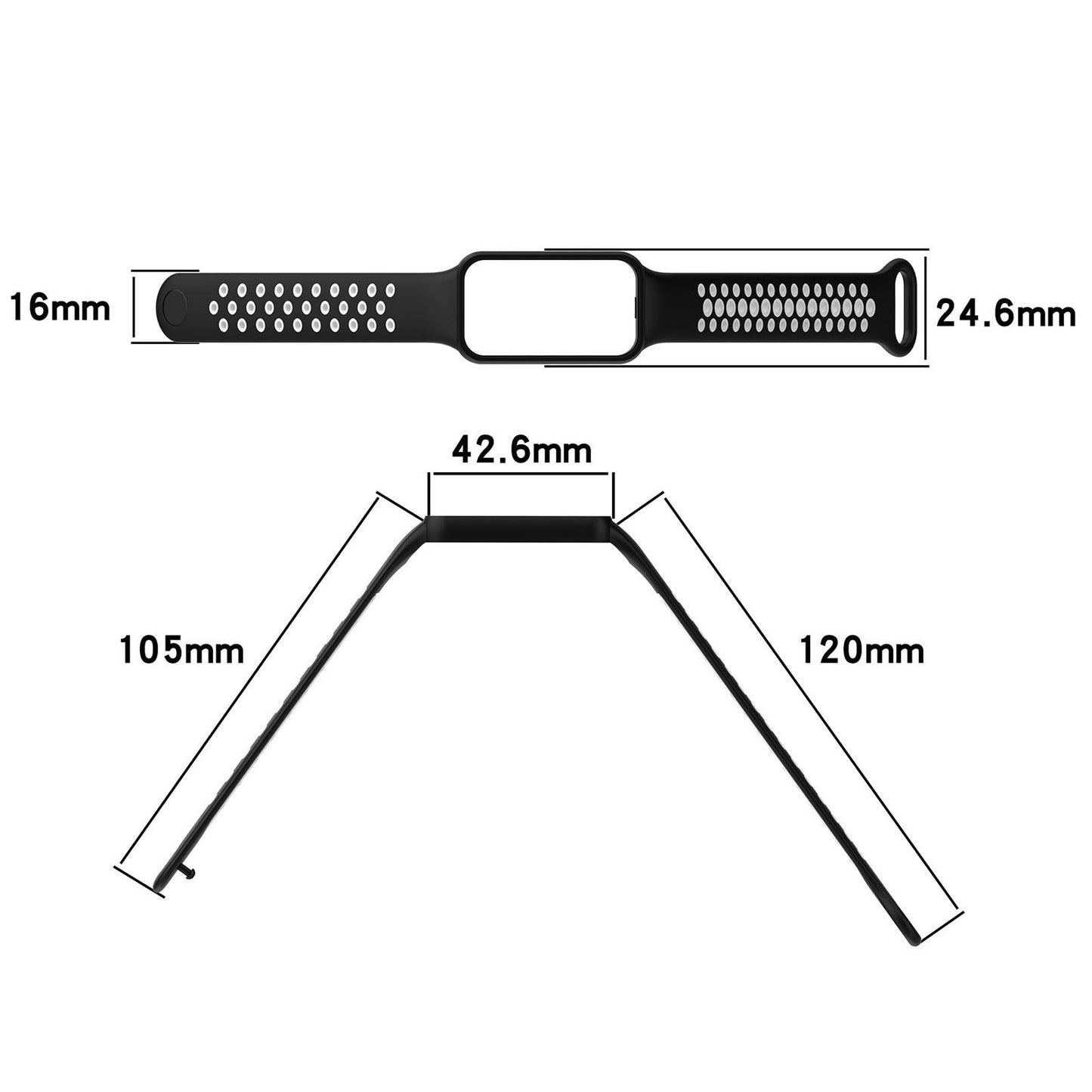 Valente Sport Strap Compatible with Amazfit Band 7 – Soft Silicone Replacement Band with Breathable & Adjustable Design
