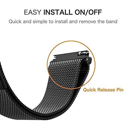 Valente 20mm Stainless Steel Mesh Watch Band – Premium Magnetic Closure Strap, Breathable & Adjustable Replacement Chain