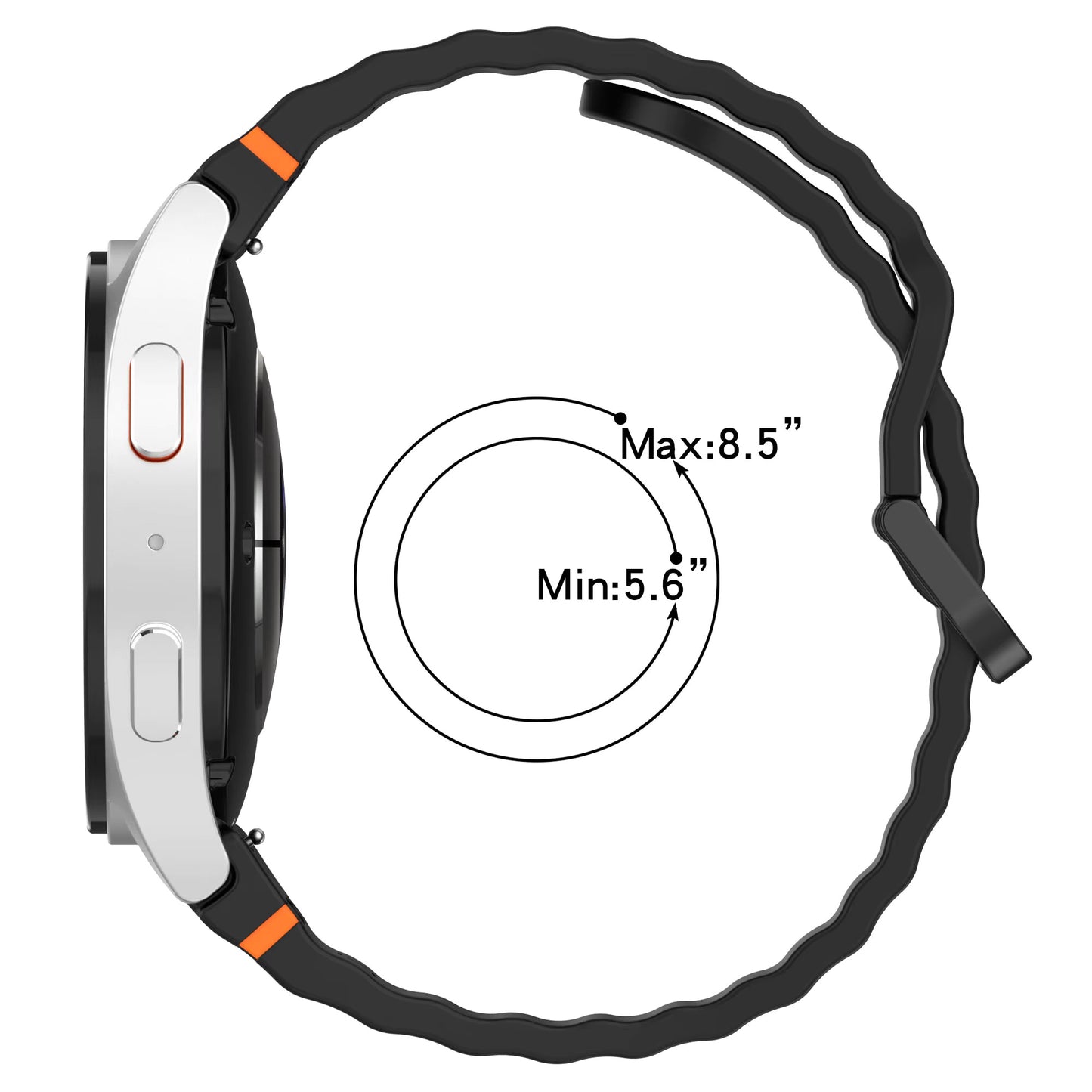Valente Silicone 22mm Sport Strap Compatible with Noise Twist, Halo 2, Pulse 2 Pro, Macro, Fire-Boltt Phoenix Pro, Ninja Call Pro Max, Boult Trail Smart Watch (Pack of 2)