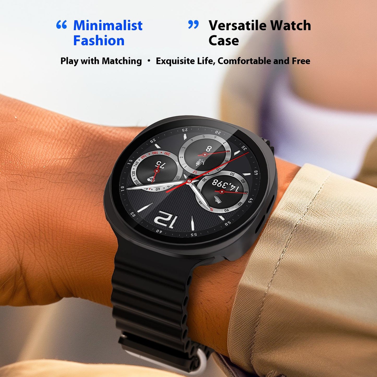 Valente Protective Case Compatible with Galaxy Watch 8 – Durable Hard PC Full Body Cover