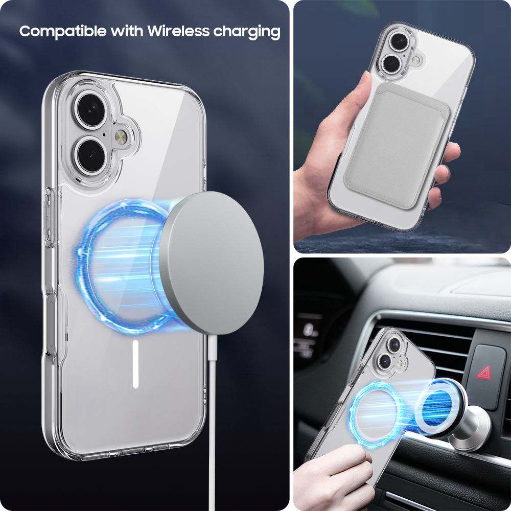 Valente Anti-Yellowing Clear Case Compatible with iPhone 16 – Slim & Shockproof TPU Cover