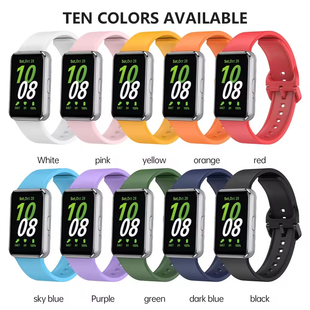 Valente Silicone Watch Straps Compatible for Samsung Galaxy Fit 3 (Pack of 3)