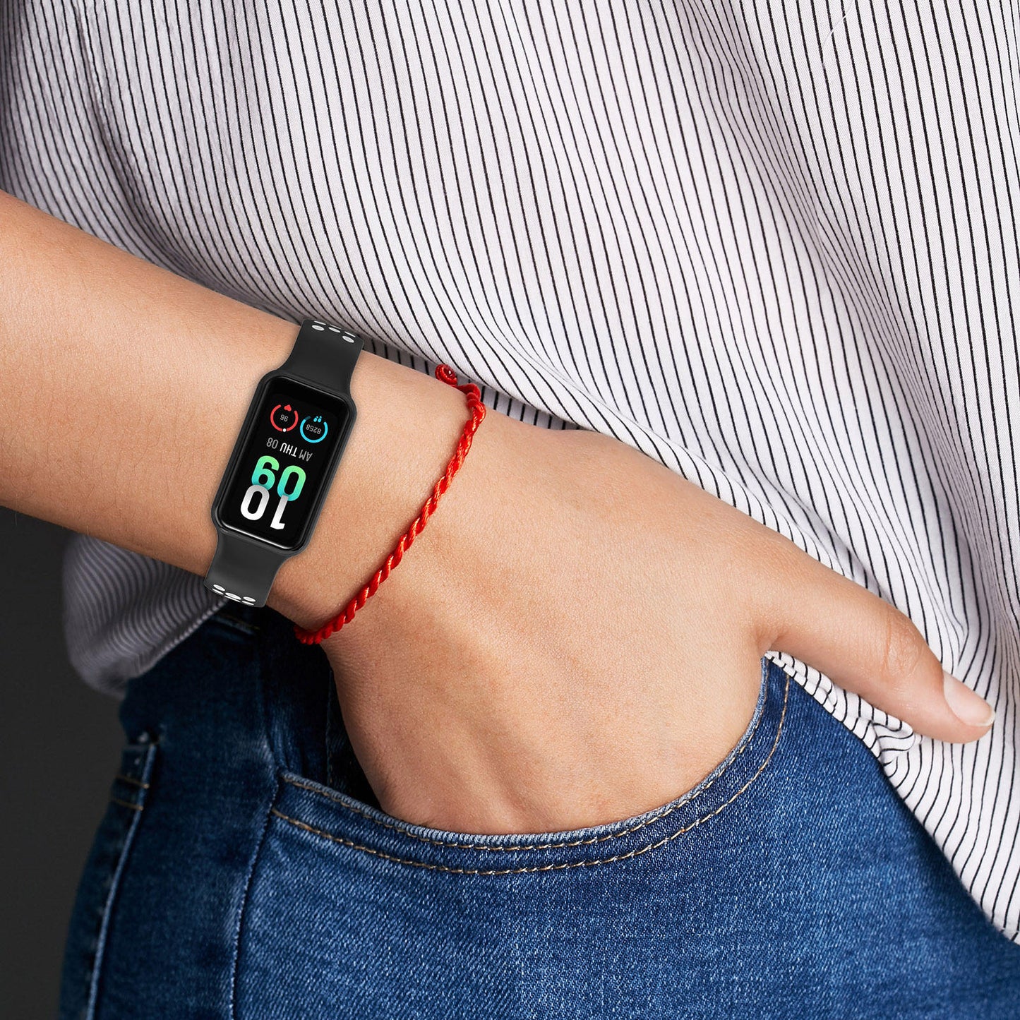 Valente Sport Strap Compatible with Amazfit Band 7 – Soft Silicone Replacement Band with Breathable & Adjustable Design