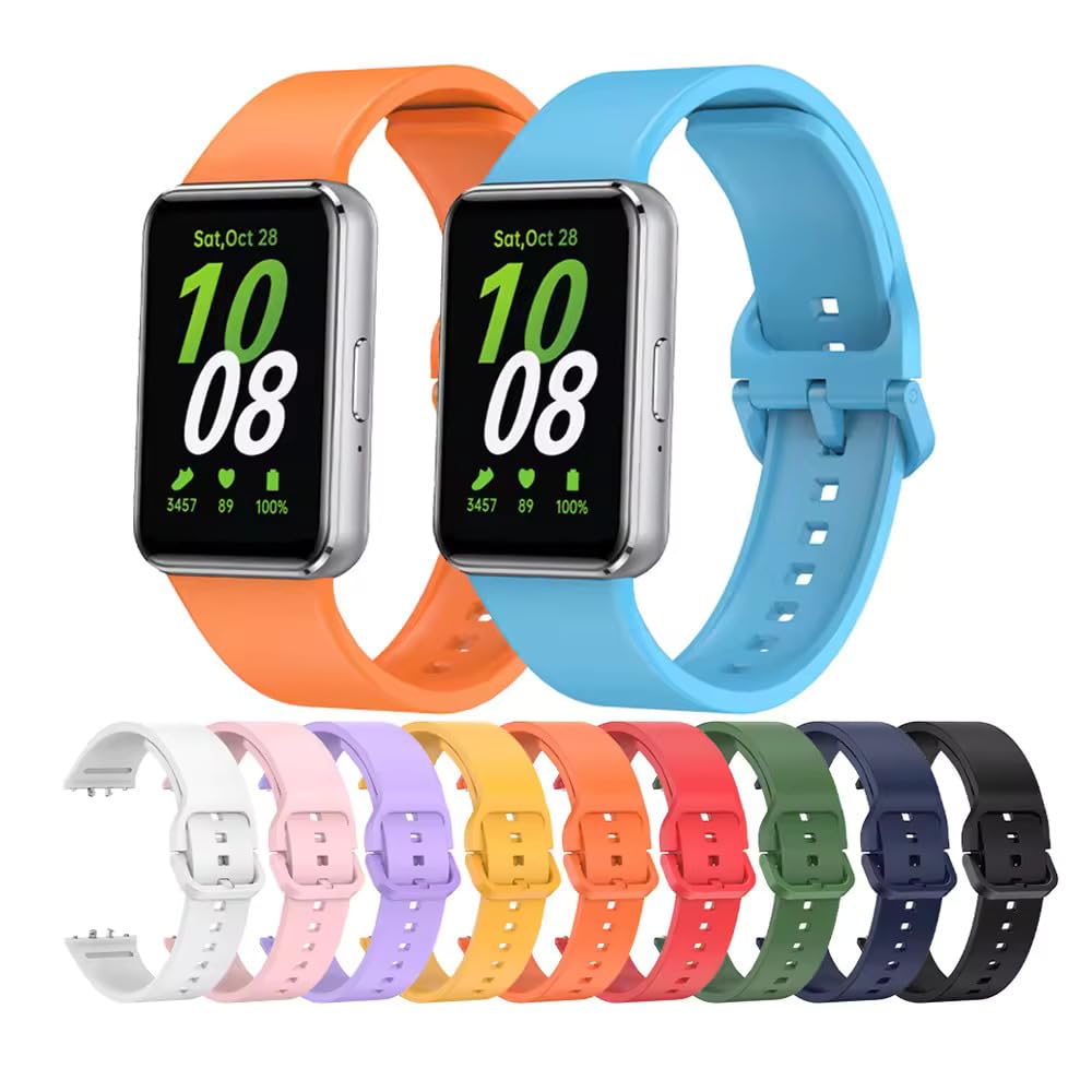 Valente Silicone Watch Straps Compatible for Samsung Galaxy Fit 3 (Pack of 3)