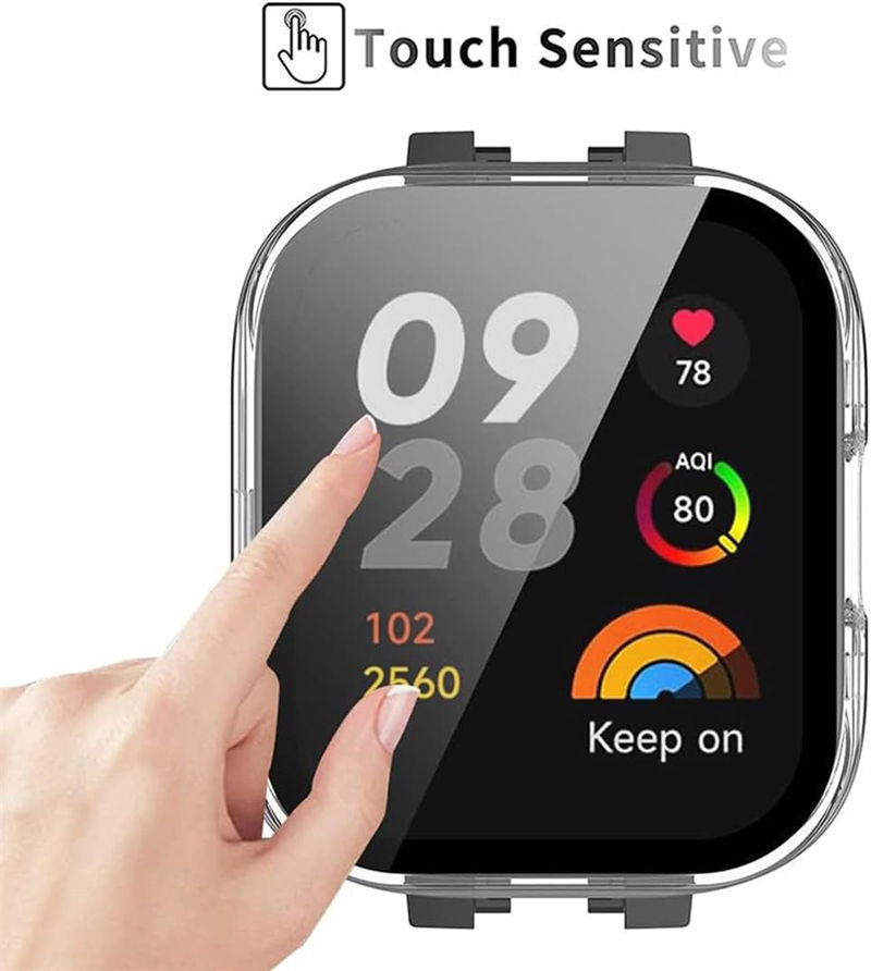 Valente Protective Case Cover Compatible with Redmi Watch 3 Active – All-Around TPU Bumper with Built-in Screen Protector