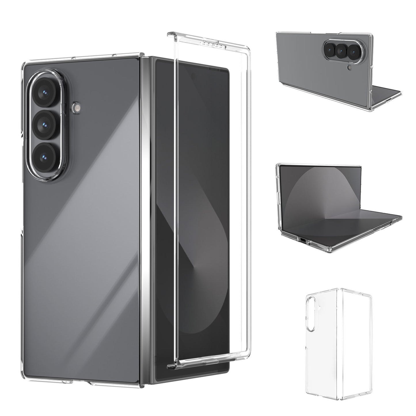 Valente Clear Hard Case Compatible with Galaxy Z Fold 7 – Slim Transparent Protective Cover