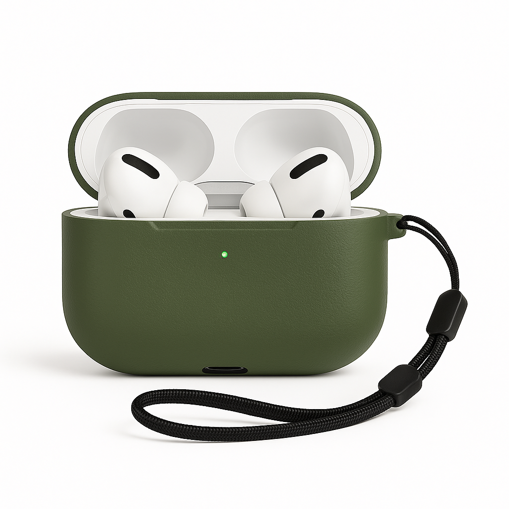 Valente Leather Case Compatible with Apple AirPods Pro 3 – Shockproof Protective Cover with Keychain