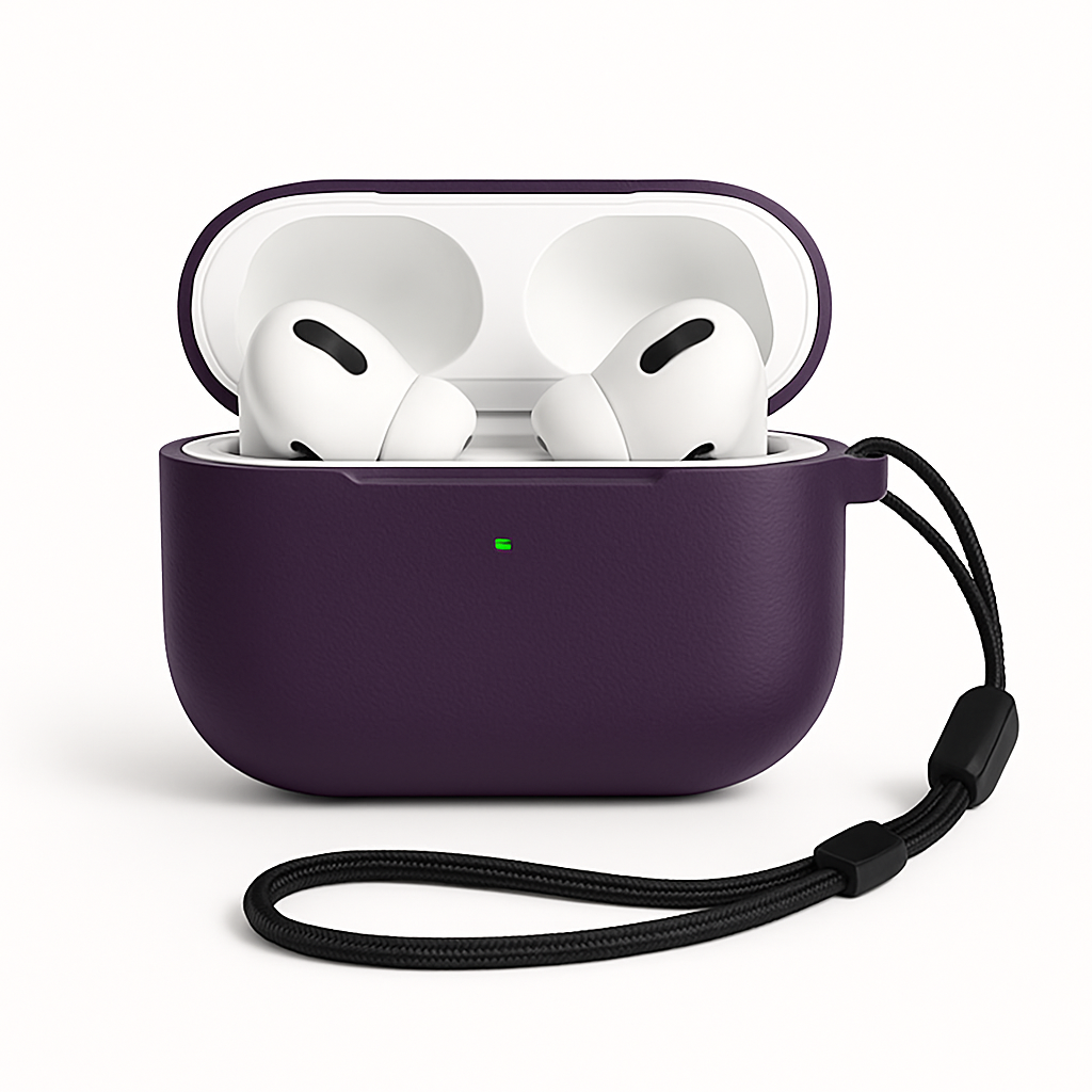 Valente Leather Case Compatible with Apple AirPods Pro 3 – Shockproof Protective Cover with Keychain