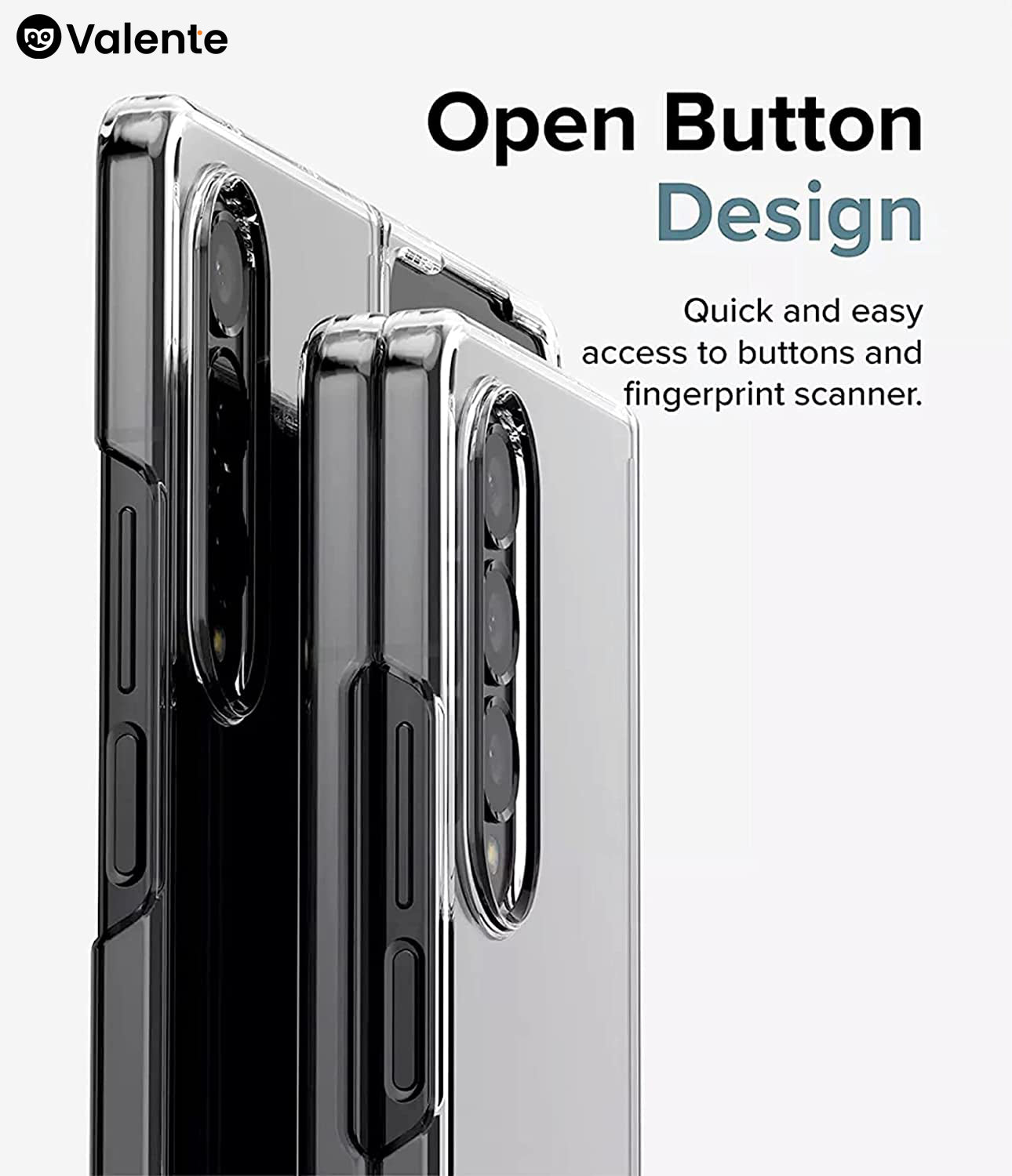 Valente Hard Polycarbonate Anti-Yellowing Transparent Back Cover for Samsung Galaxy Z Fold 5