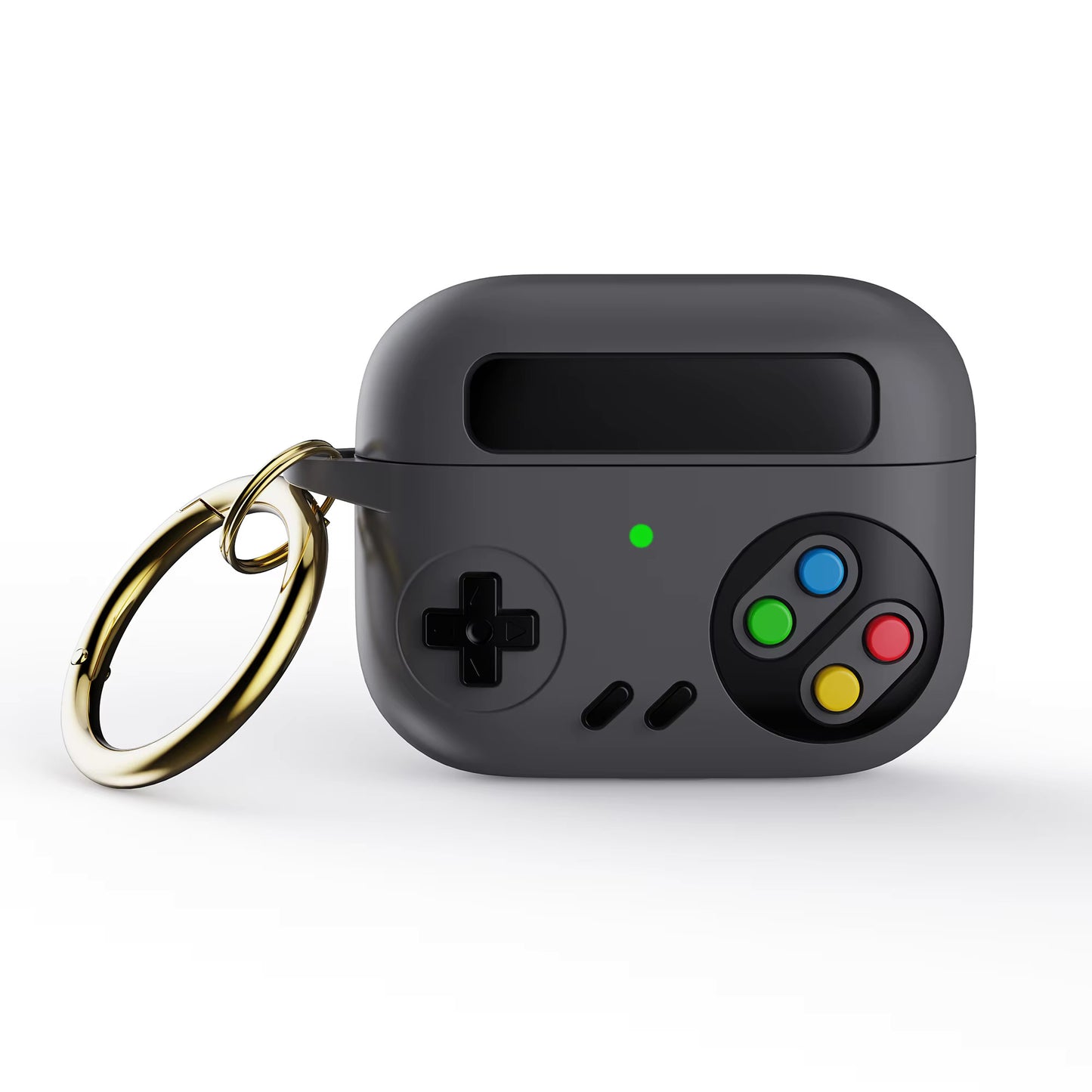 Valente Silicone Case for AirPods 4 - Protective Cover with Classic Controller Design and Keychain