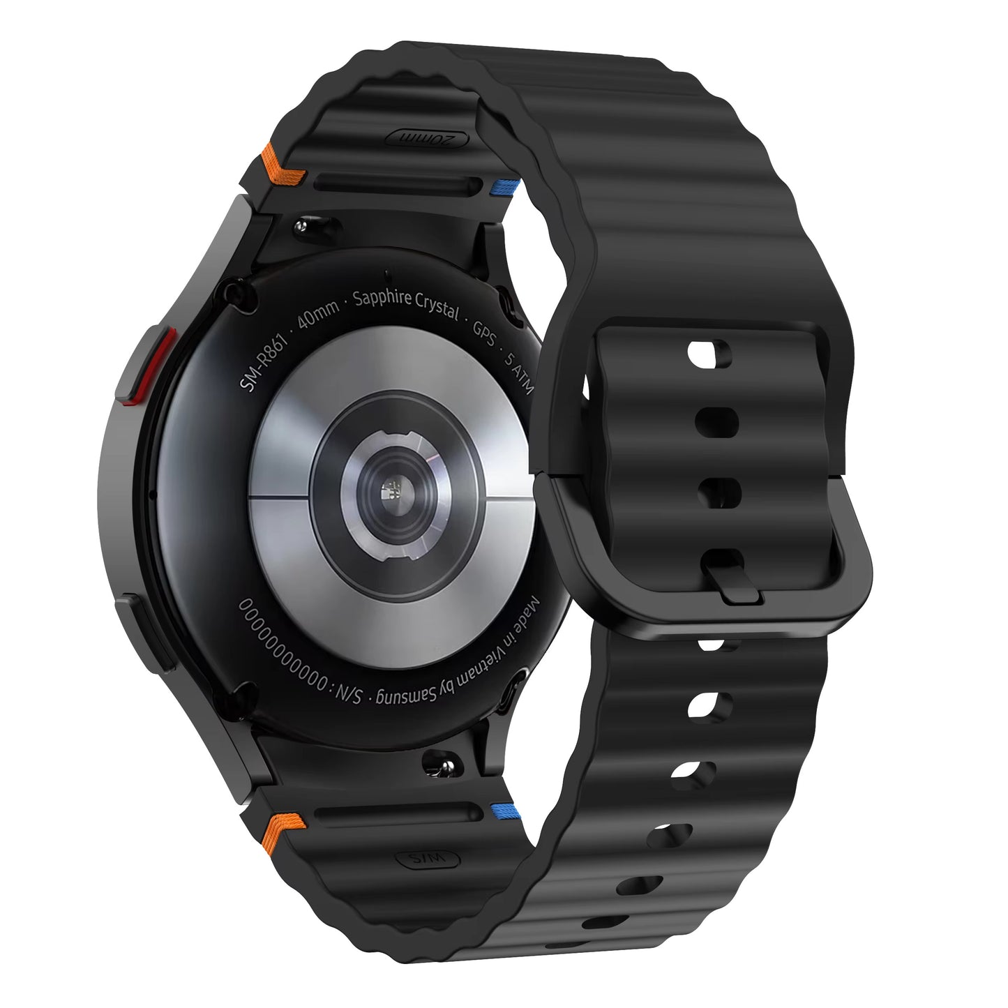 Valente Silicone 22mm Sport Strap Compatible with Noise Twist, Halo 2, Pulse 2 Pro, Macro, Fire-Boltt Phoenix Pro, Ninja Call Pro Max, Boult Trail Smart Watch