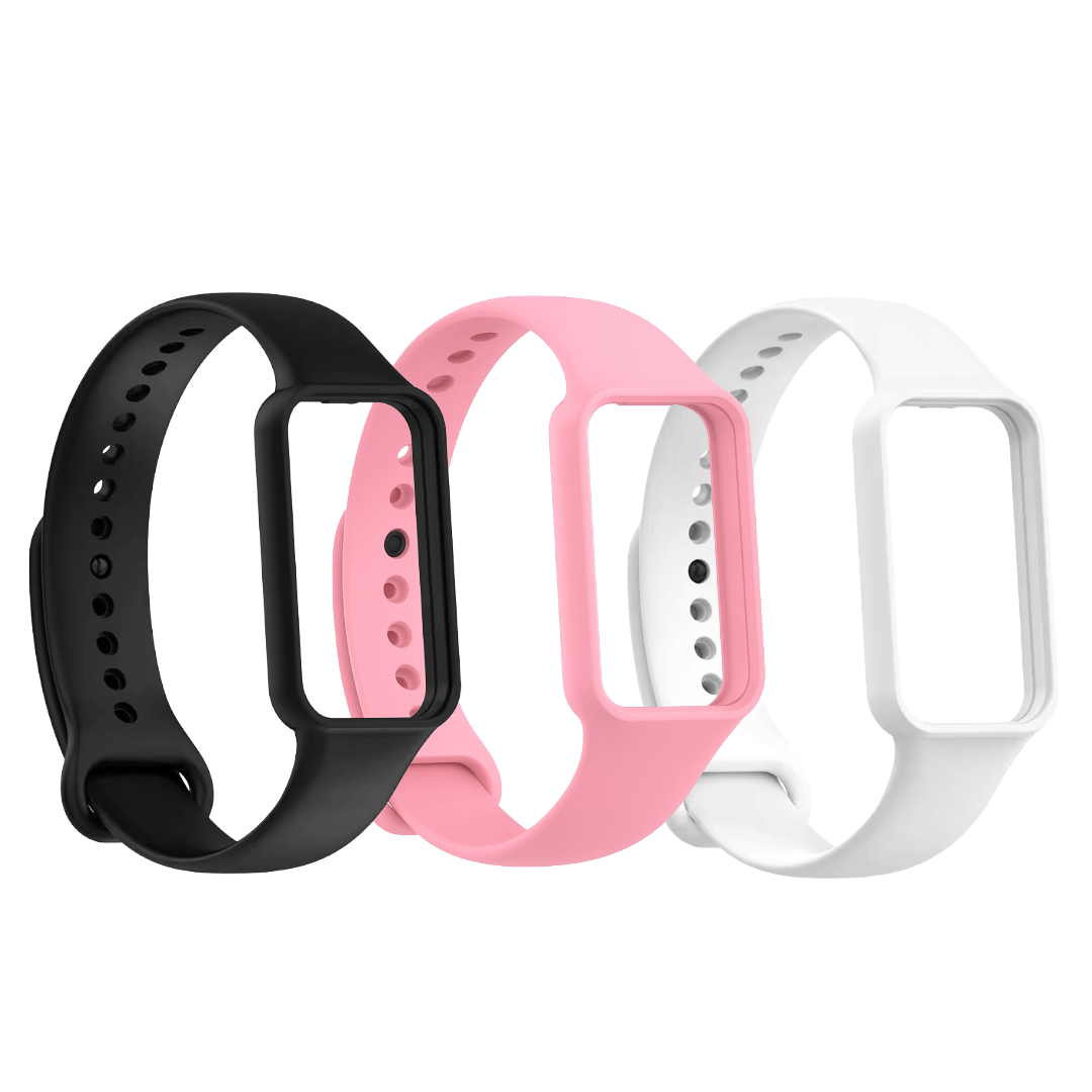 Valente Soft silicone watch bands Compatible with Amazfit Band 7 (Pack Of 3)