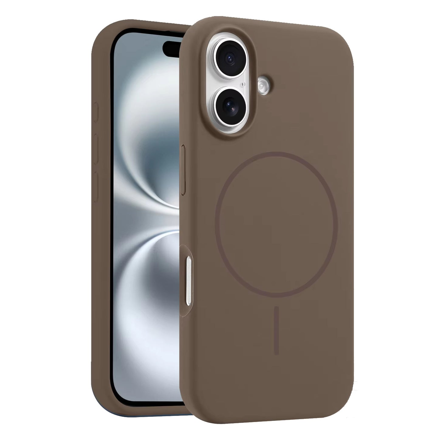 Valente Silicone Magnetic Back Case Compatible with iPhone 16 – Soft Touch Shockproof Protective Cover