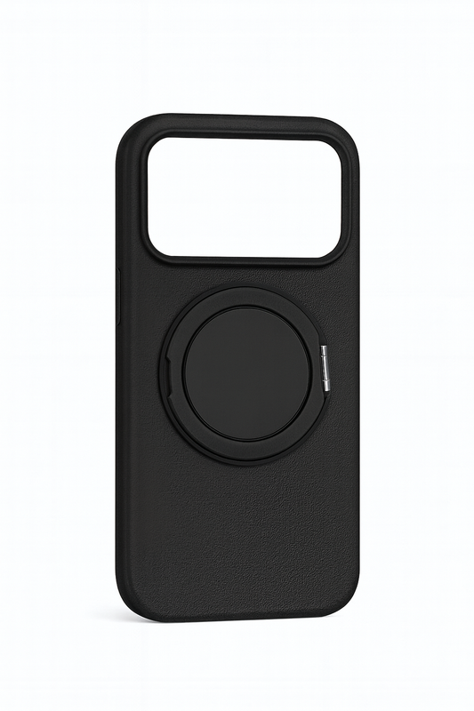 Valente iPhone 17 Pro magnetic ring stand case black grip and kickstand dual function