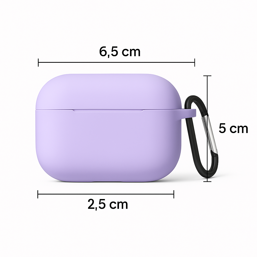 Valente Protective Silicone Case Compatible with AirPods Pro 3 – Shockproof Cover with Carabiner Clip & Full Protection
