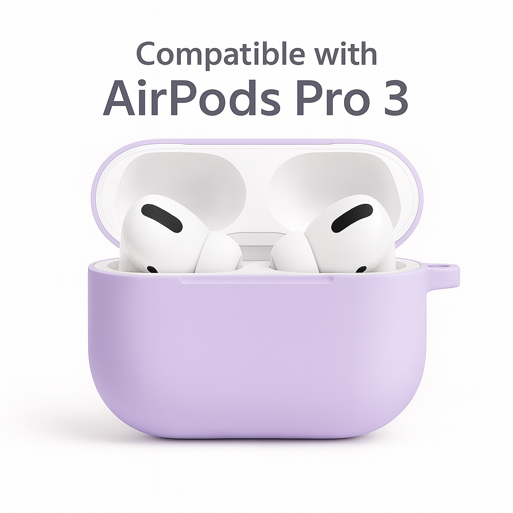 Valente Protective Silicone Case Compatible with AirPods Pro 3 – Shockproof Cover with Carabiner Clip & Full Protection