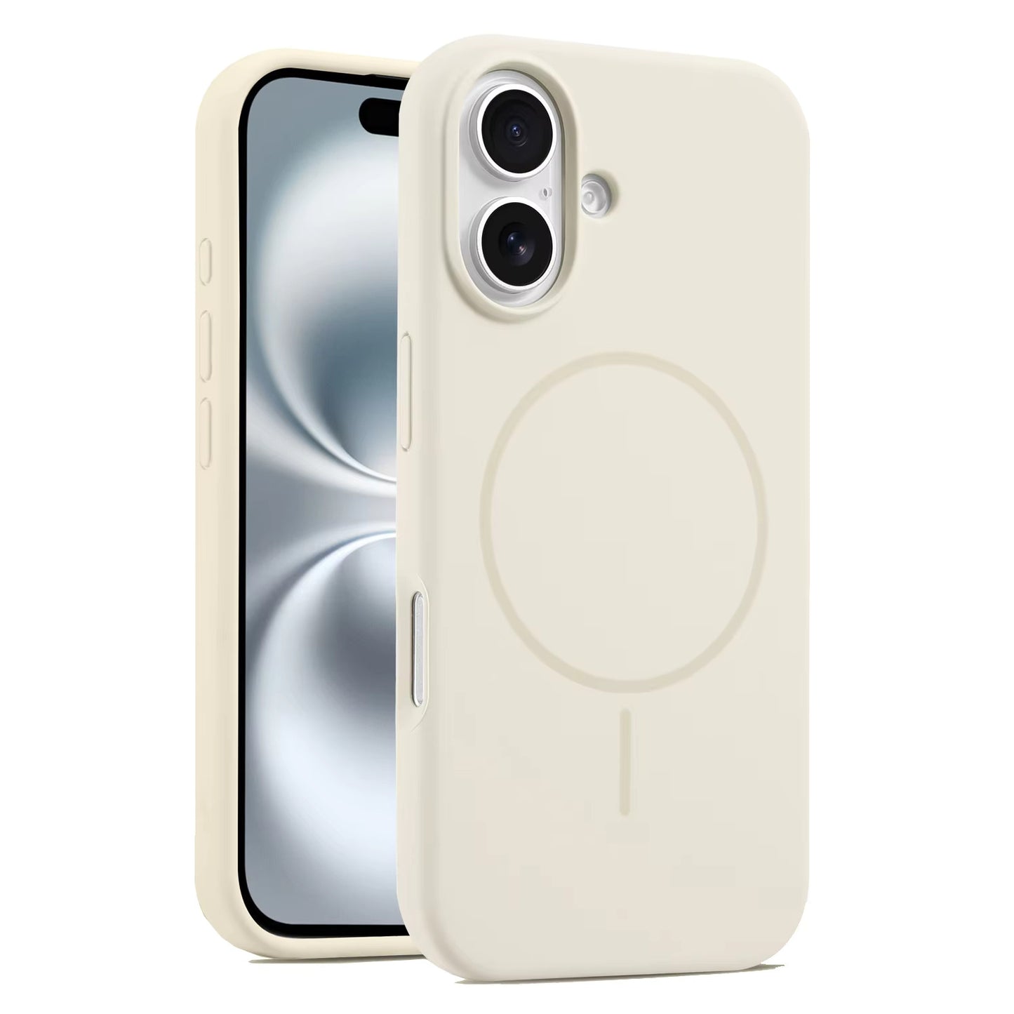 Valente Silicone Magnetic Back Case Compatible with iPhone 16 – Soft Touch Shockproof Protective Cover