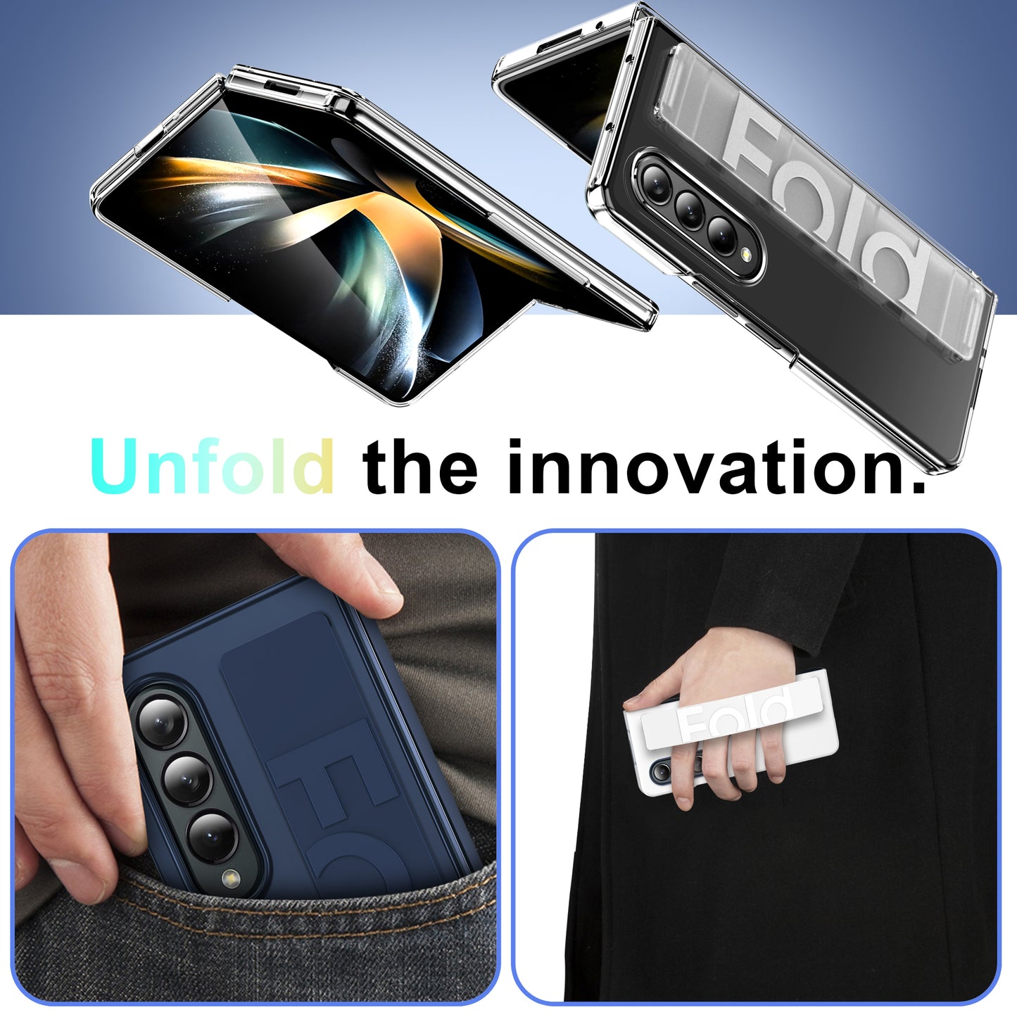 Samsung Galaxy Fold 5 case with grip strap for easy handling