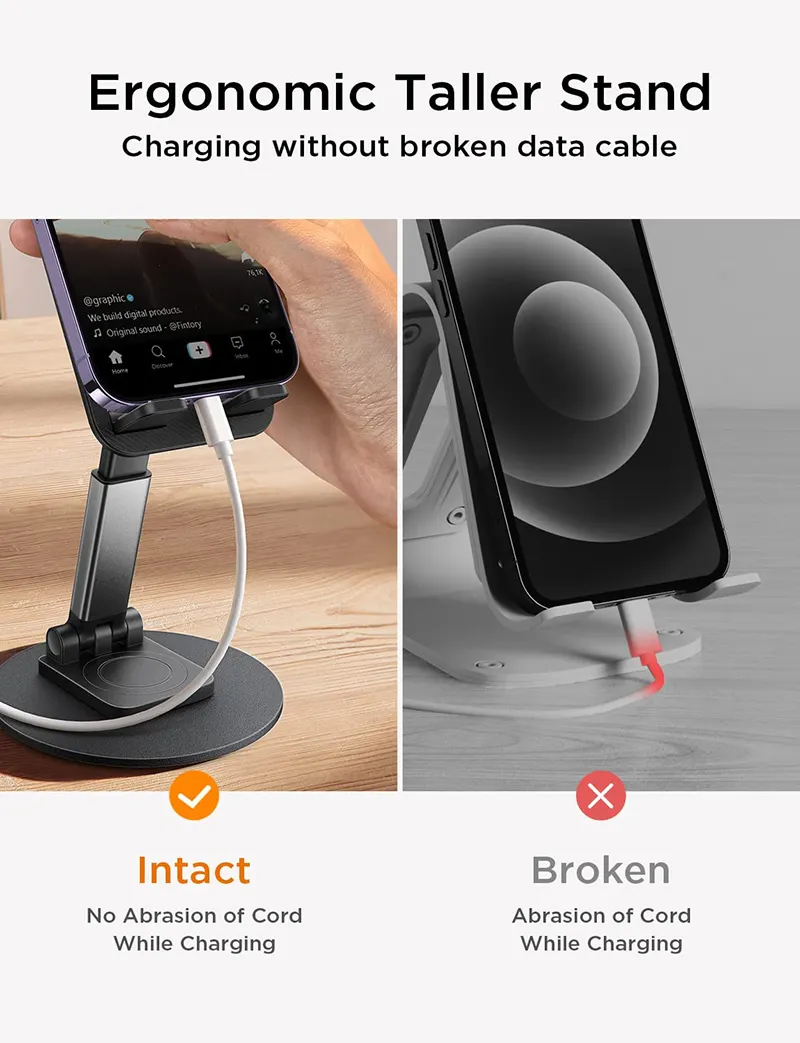 Valente 360° Rotatable Adjustable Phone Stand – Universal & Durable Desk Holder for Smart Devices