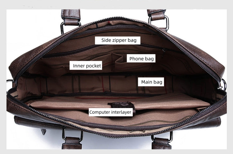 Valente Business PU Leather Multipocket Laptop Bag | Fits upto 14-inch laptop