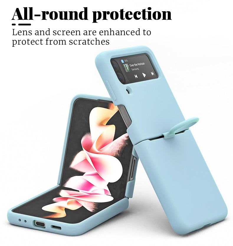Valente Premium Silicone Case Cover with Ring For Galaxy Z Flip 4