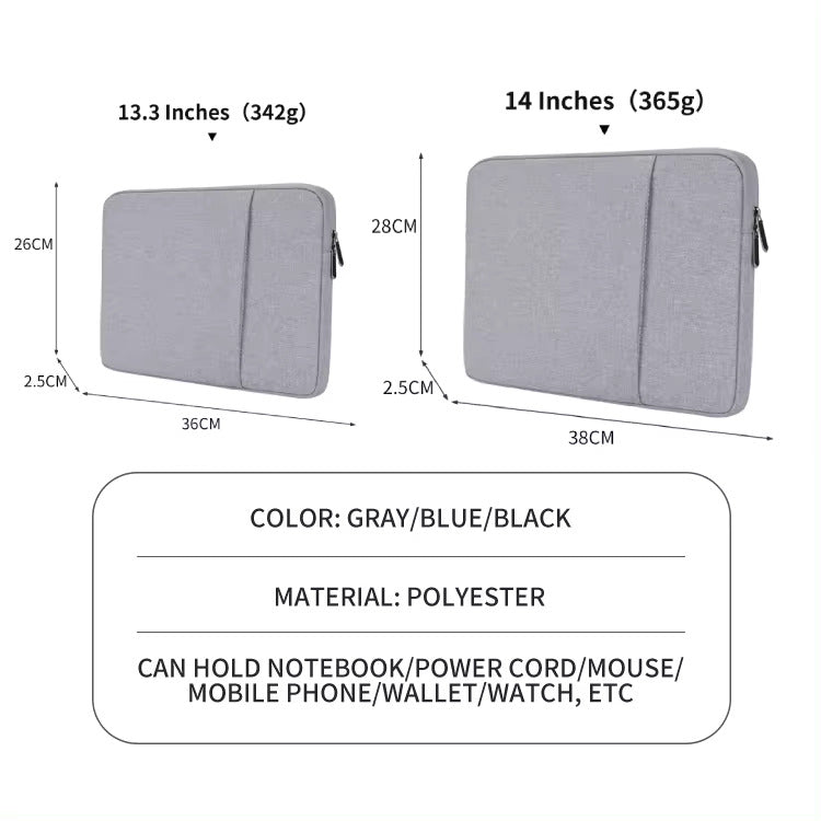 Valente Universal Protective Sleeve for 13.3" to 14" Laptops and iPads - Durable, Slim Design with Soft Lining