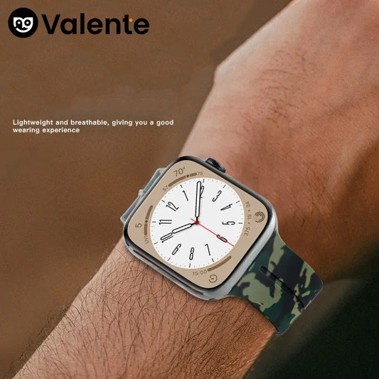 Valente Fire-Boltt camouflage strap red pattern magnetic buckle closure