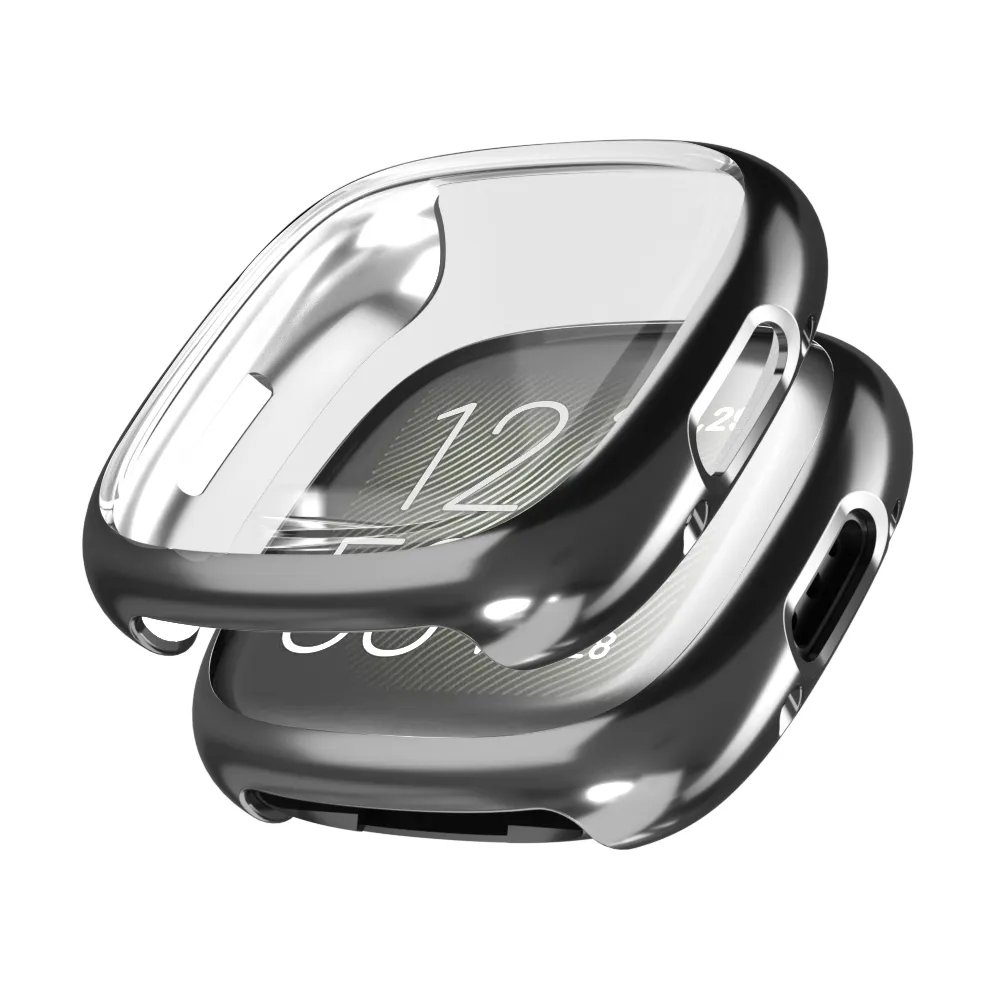 Valente Soft TPU Shockproof Screen & Body Protector Cases Compatible with Fitbit Versa 4/ Sense 2 Only