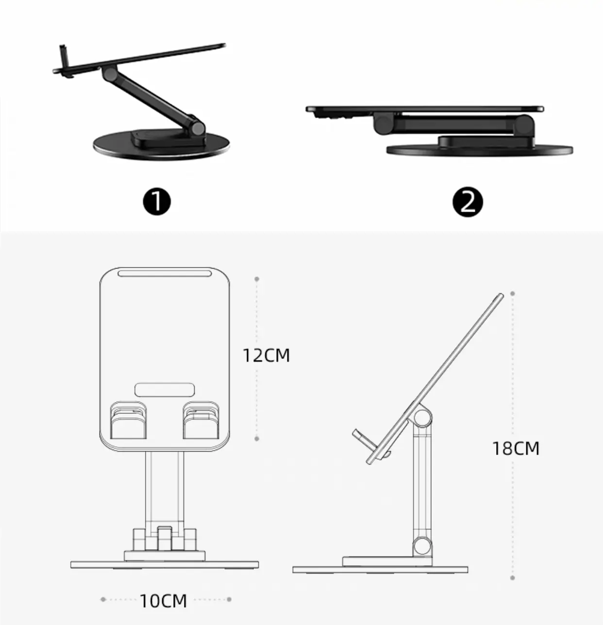Valente 360° Rotatable Adjustable Phone Stand – Universal & Durable Desk Holder for Smart Devices
