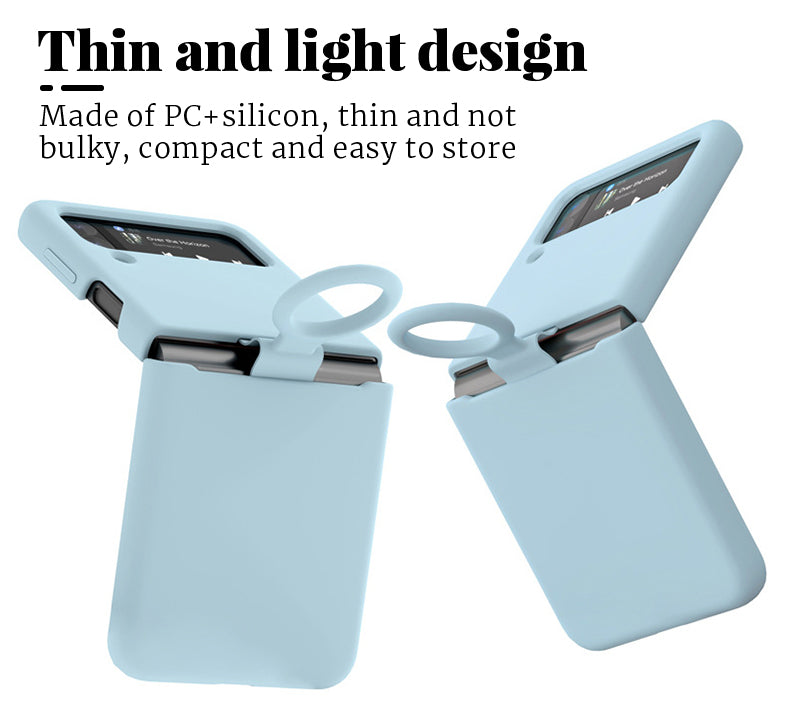 Valente Premium Silicone Case Cover with Ring For Galaxy Z Flip 4