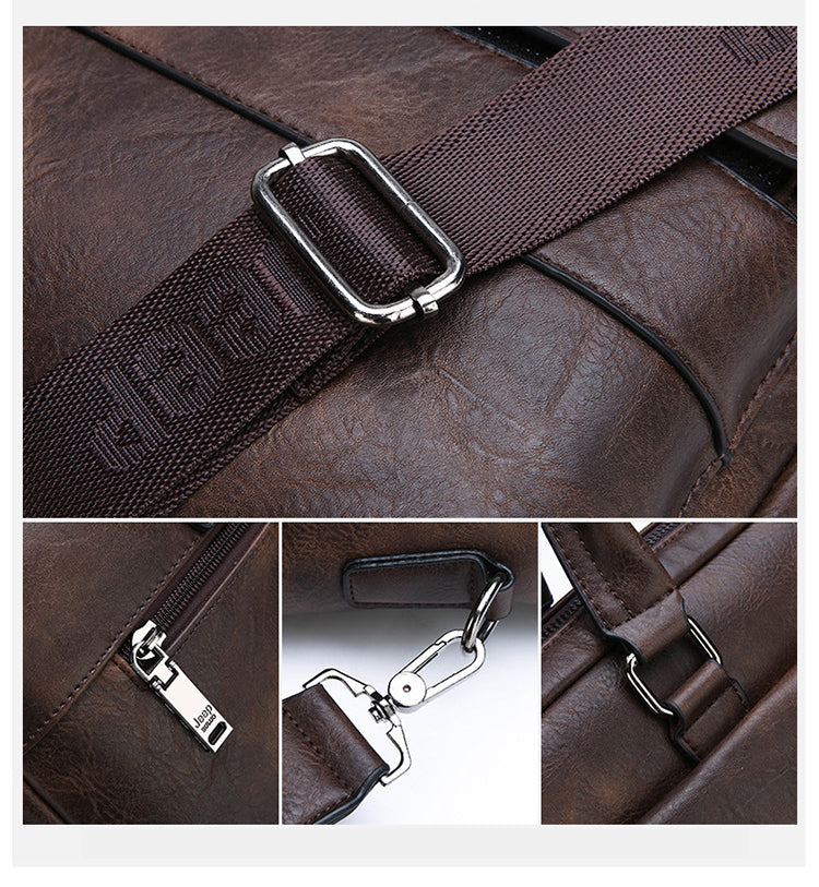 Valente Business PU Leather Multipocket Laptop Bag | Fits upto 14-inch laptop