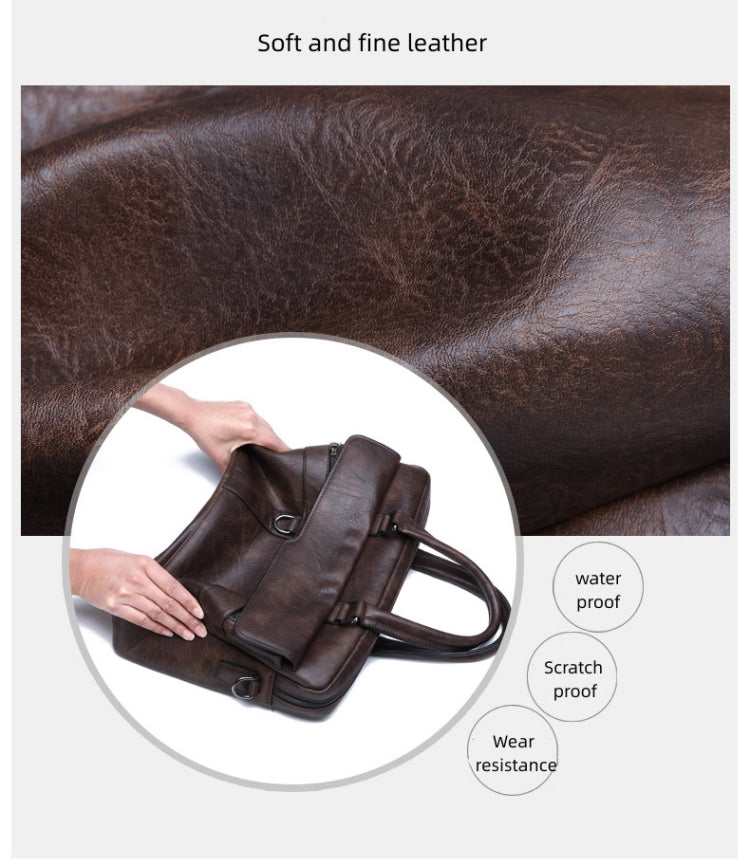 Valente Business PU Leather Multipocket Laptop Bag | Fits upto 14-inch laptop