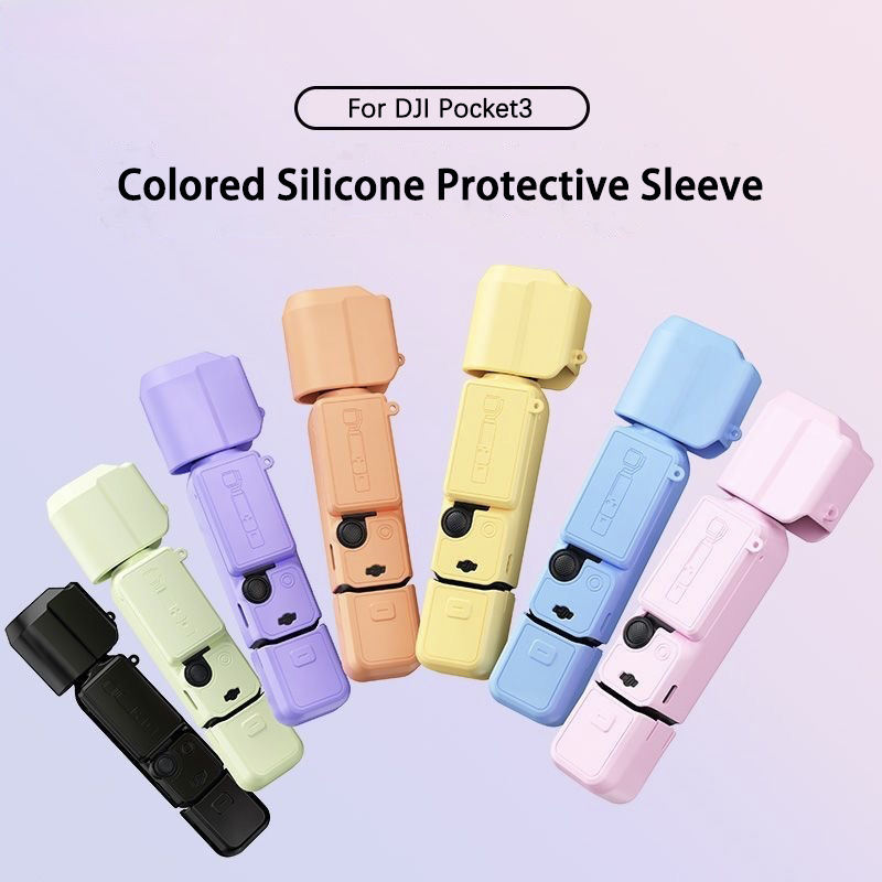 Valente Silicone Protective Cover Compatible with DJI Osmo Pocket 3 | Full Body Soft Case with Lens Cap & Lanyard Protection Kit