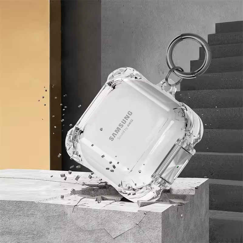 Valente Transparent Case Cover for Samsung Galaxy Buds FE (2023), Buds 2 Pro (2022), Buds 2 (2021), Buds Pro (2021), and Buds Live (2020)