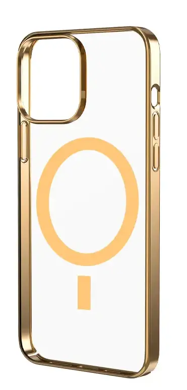 Valente iPhone 15 Pro Max electroplate case gold MagSafe compatible magnetic ring