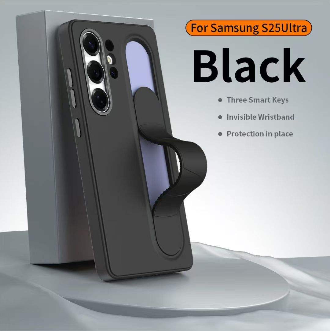 Valente Protective Case with Finger Strap & Stand Feature Compatible with Samsung Galaxy S25 Ultra – Slim Shockproof Cover with Enhanced Grip & Hands-Free Viewing