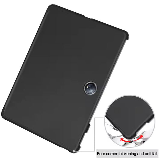 Valente OnePlus Pad Go folding cover olive green stand typing angle view