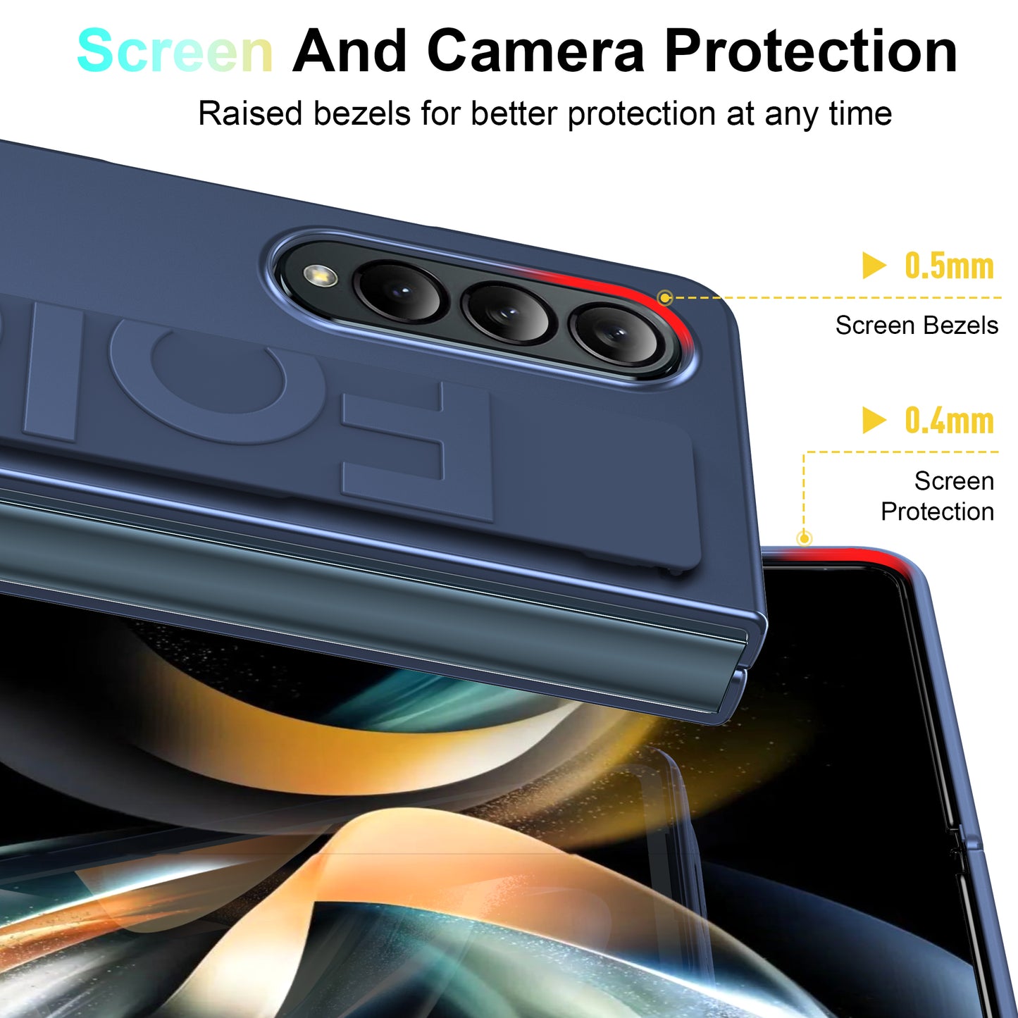 Valente Hard Polycarbonate Tpu Case Cover With Wrist Strap For Galaxy Z Fold 4