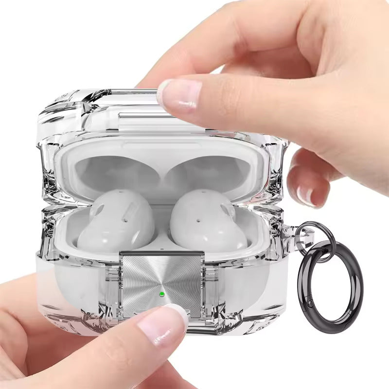 Valente Transparent Case Cover for Samsung Galaxy Buds FE (2023), Buds 2 Pro (2022), Buds 2 (2021), Buds Pro (2021), and Buds Live (2020)