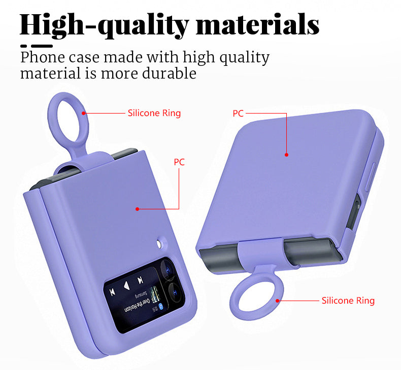 Valente Premium Silicone Case Cover with Ring For Galaxy Z Flip 4