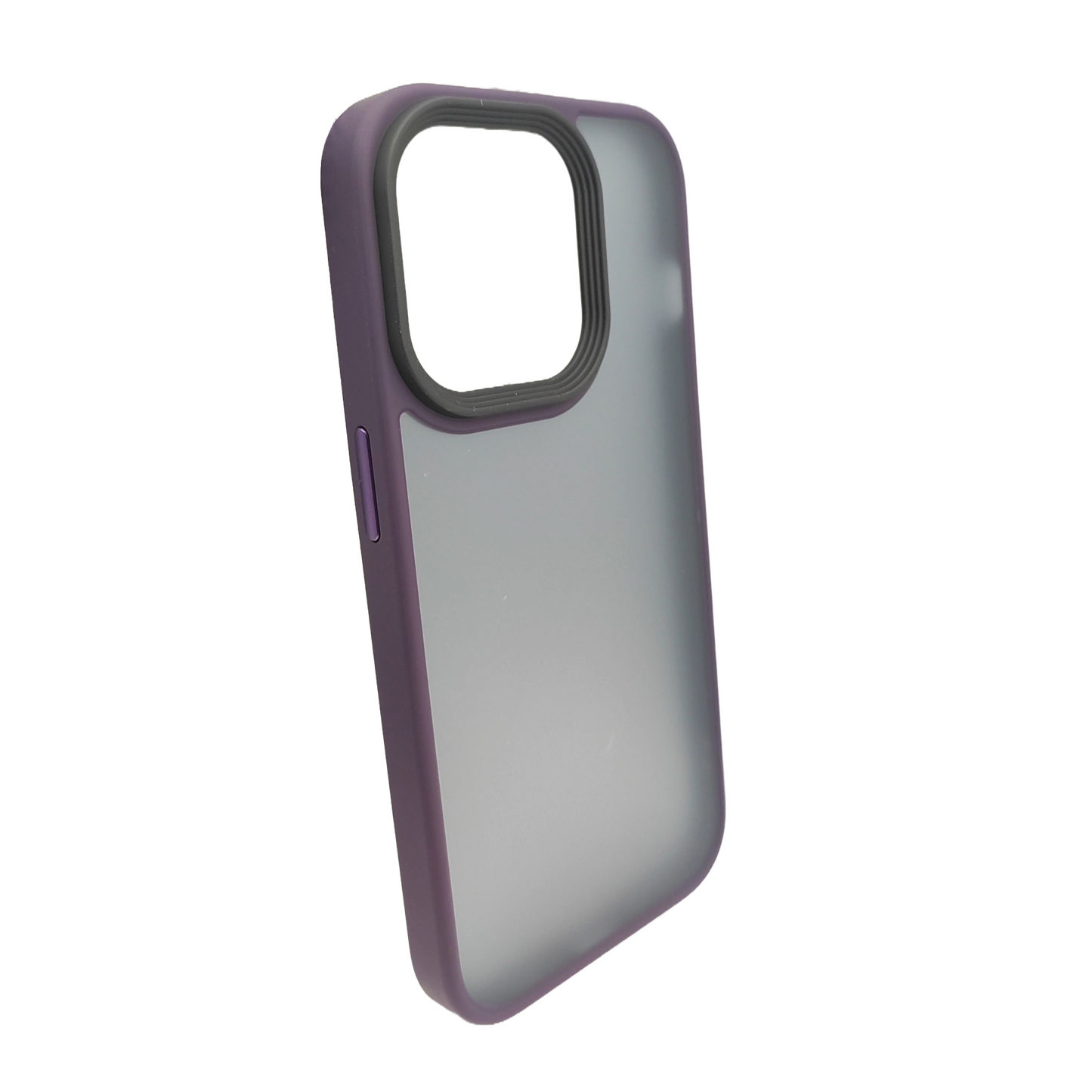 Sleek iPhone 14 Pro case cover in Deep Purple with raised edges for camera protection, available for ₹499.