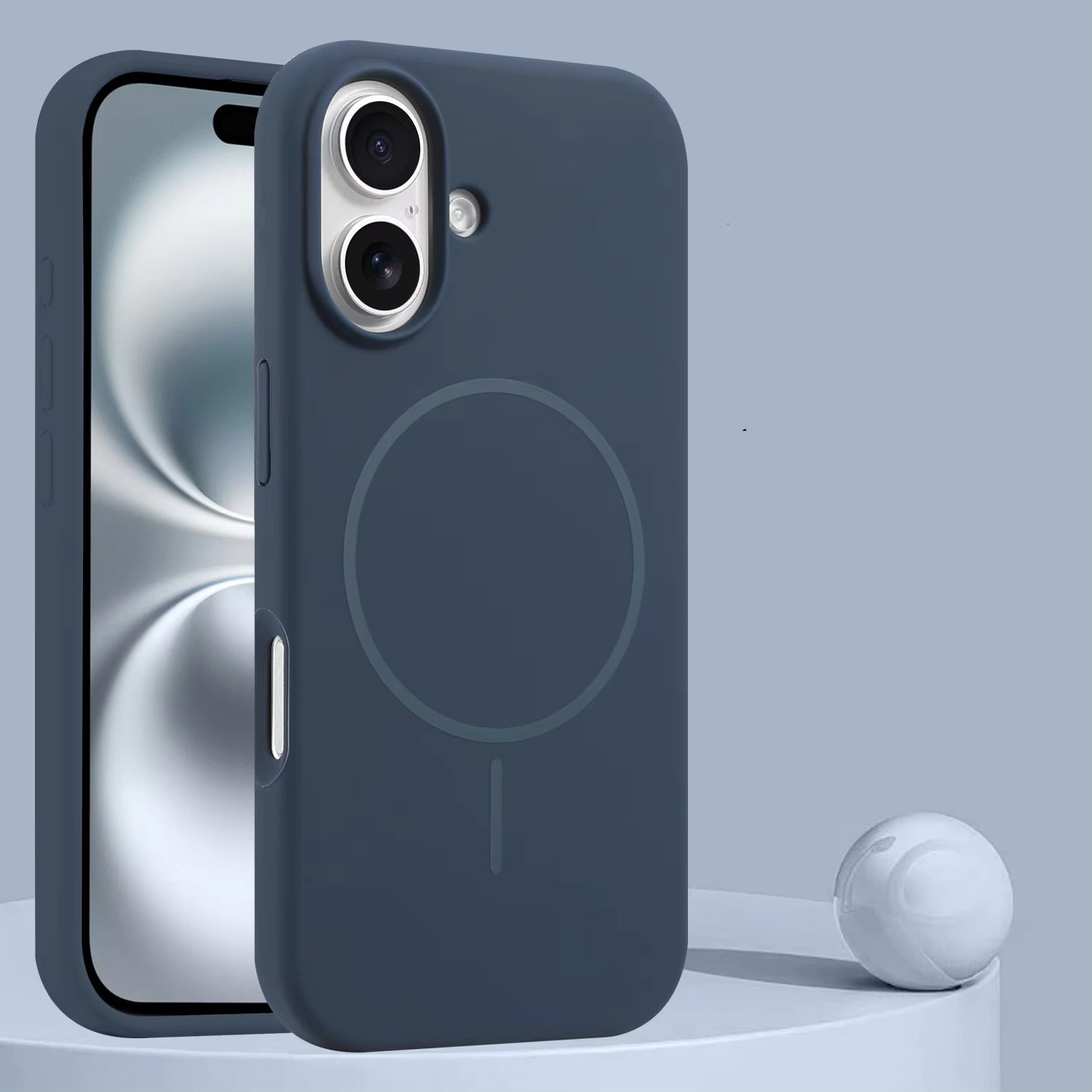 Valente Silicone Magnetic Back Case Compatible with iPhone 16 – Soft Touch Shockproof Protective Cover