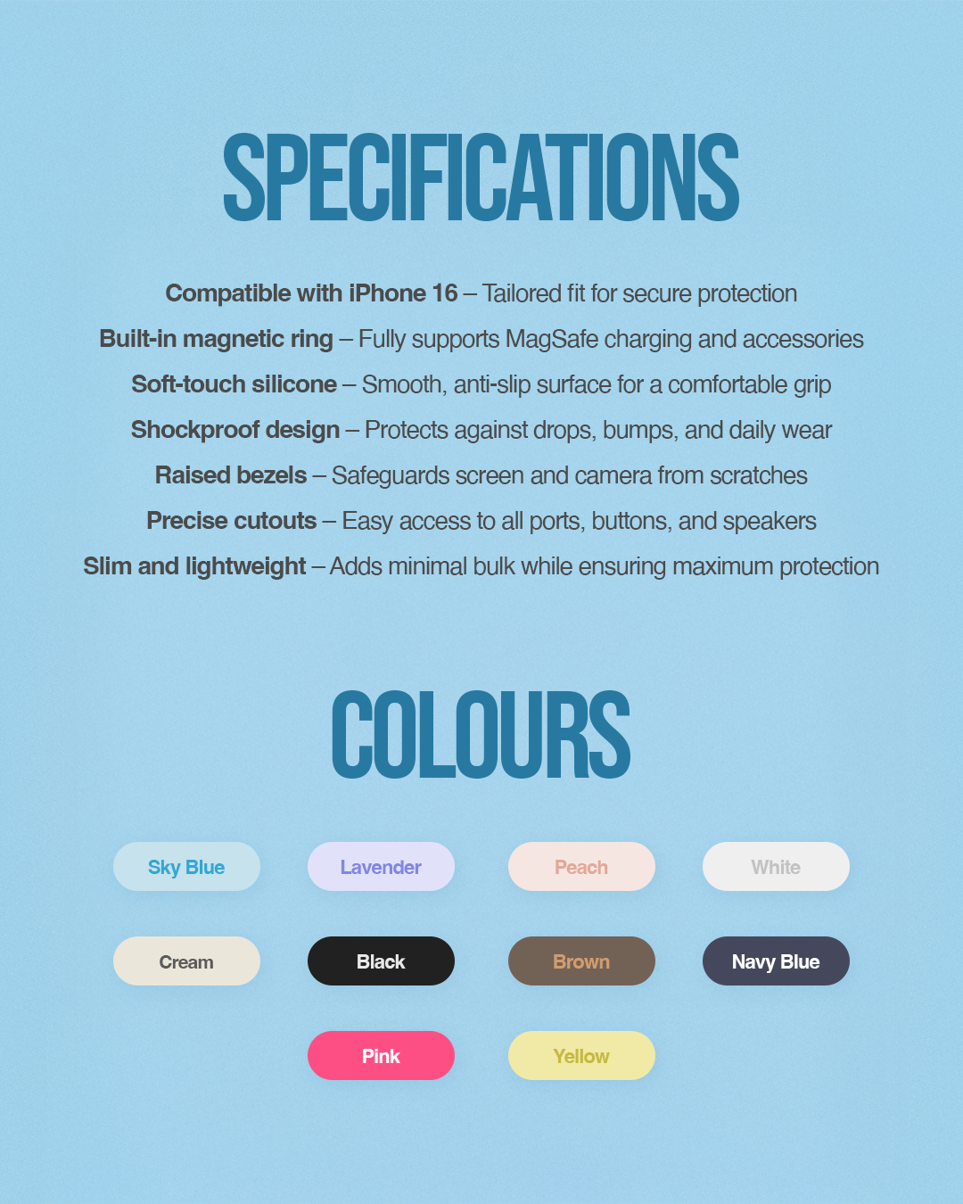 Valente Silicone Magnetic Back Case Compatible with iPhone 16 – Soft Touch Shockproof Protective Cover