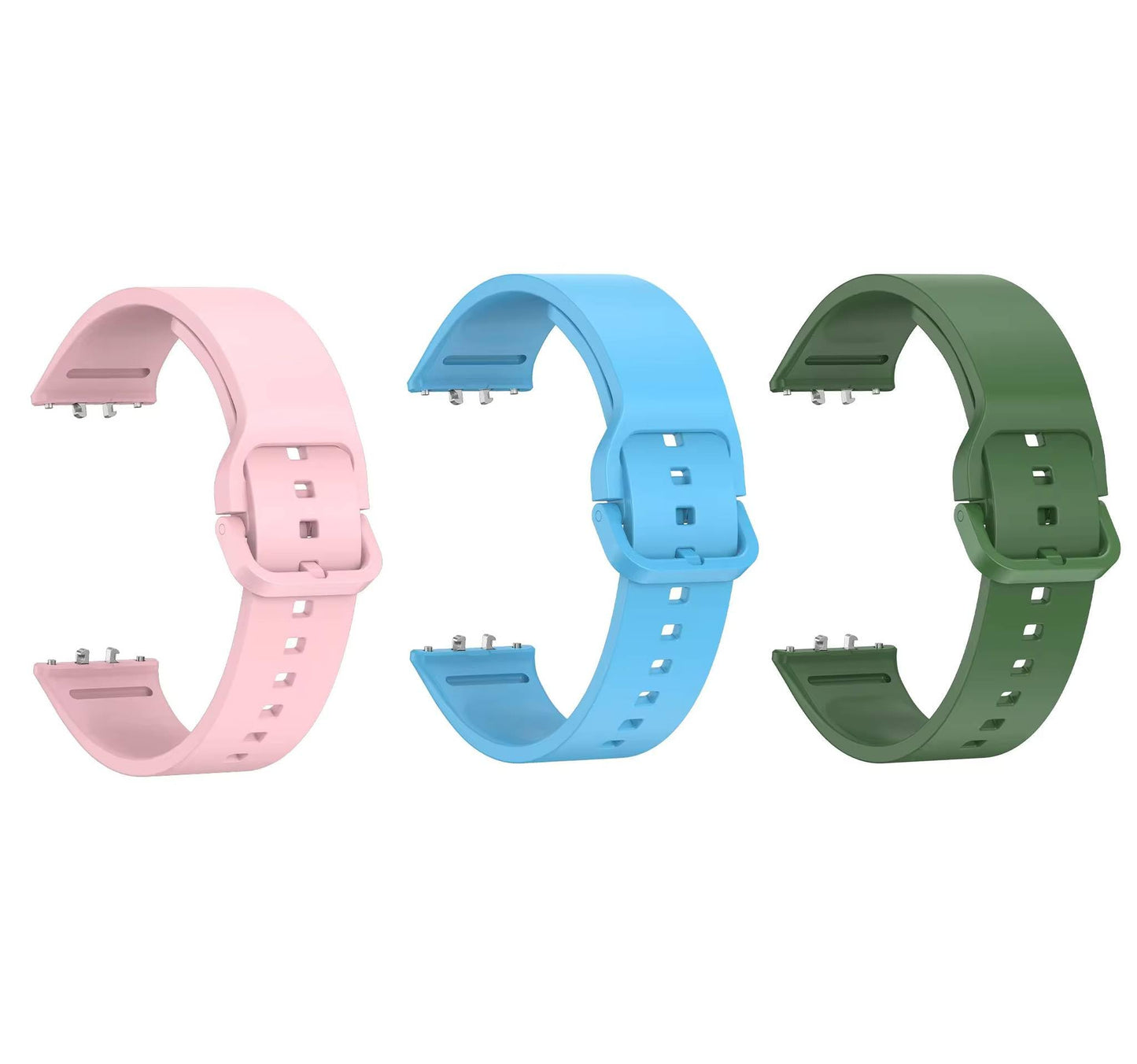 Valente Silicone Watch Straps Compatible for Samsung Galaxy Fit 3 (Pack of 3)