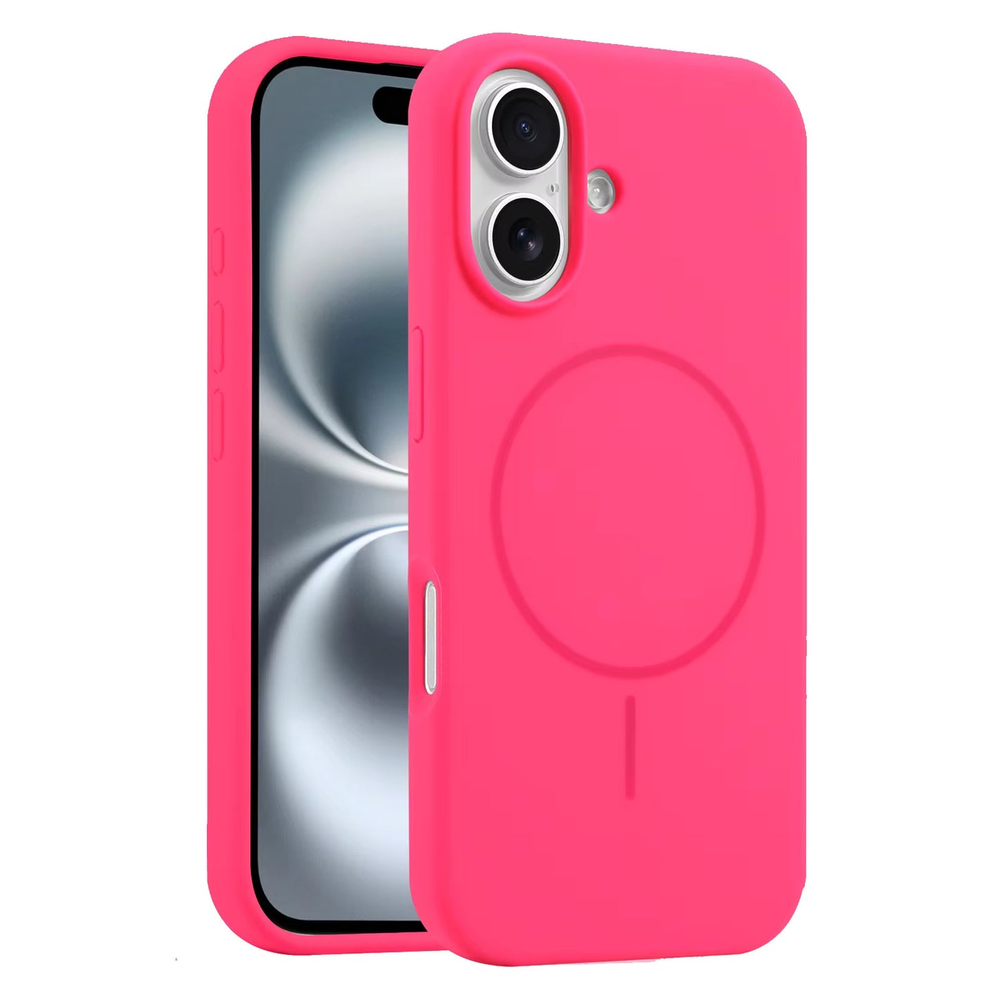 Valente Silicone Magnetic Back Case Compatible with iPhone 16 – Soft Touch Shockproof Protective Cover