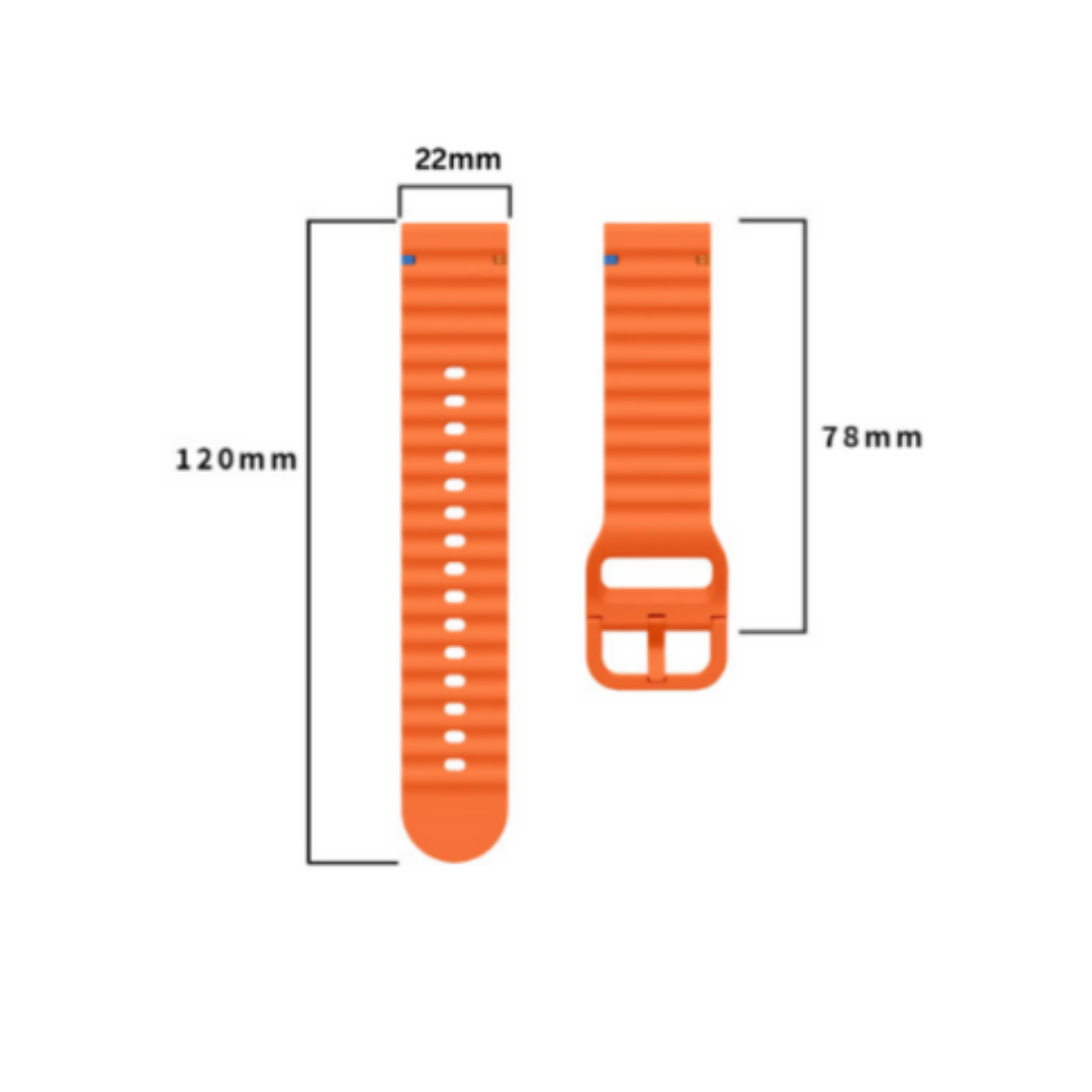 Valente Silicone 22mm Sport Strap Compatible with Noise Twist, Halo 2, Pulse 2 Pro, Macro, Fire-Boltt Phoenix Pro, Ninja Call Pro Max, Boult Trail Smart Watch